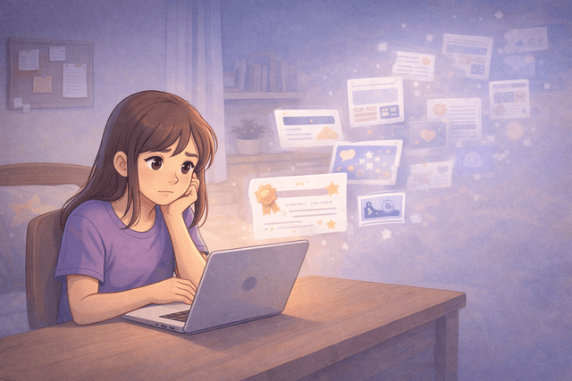 A teen watching their achievements and portfolio fade away