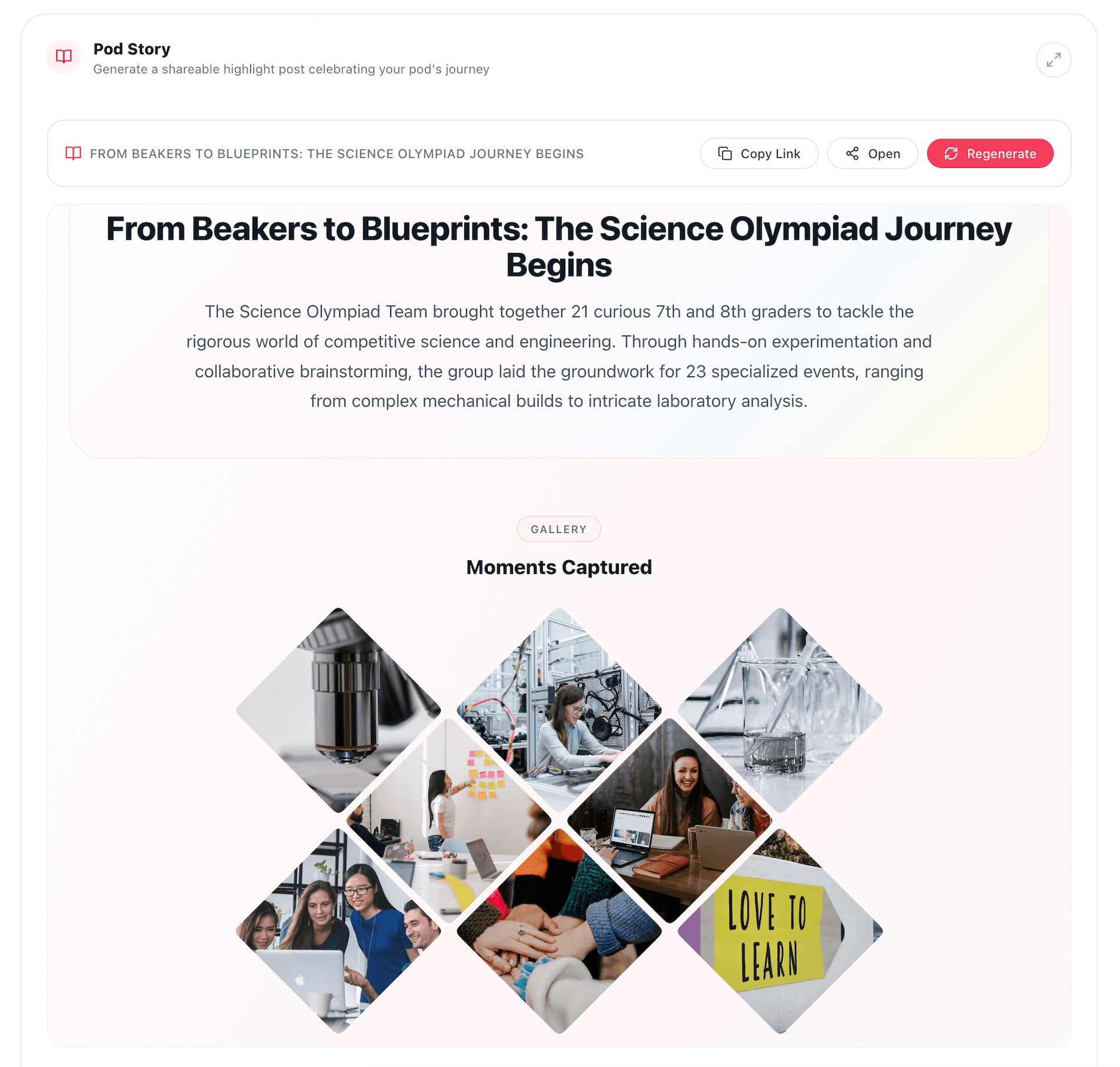 Share your team's story